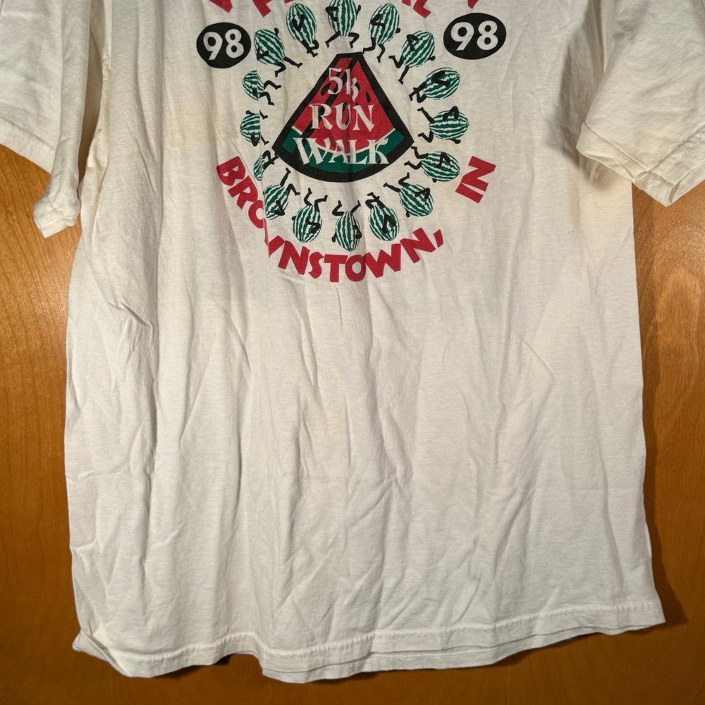 Vintage 1998 Brownstown Indiana IN Watermelon Festival 5K Run Walk Shirt Large L - Picture 3 of 8